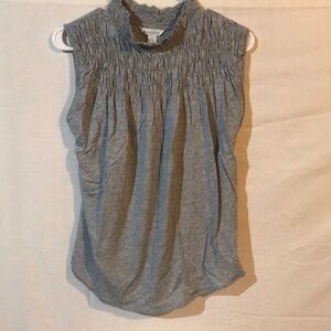 Sundance smocked sleeveless top, gray.